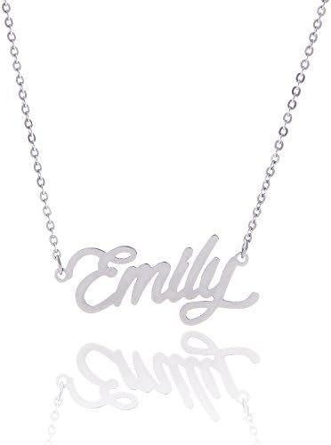 AOLO Personalized Name Necklace Tiny Charm Necklace in Sliver Golden