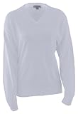 Edwards Garment Stylish V-Neck Jersey Stitch Sweater, White, XX-Large