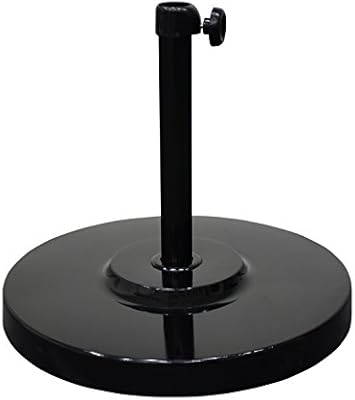 Amazon Com California Umbrella 50 Lbs Round Concrete Weighted Powdercoated Steel Umbrella Base Black Frame Patio Umbrella Bases Garden Outdoor