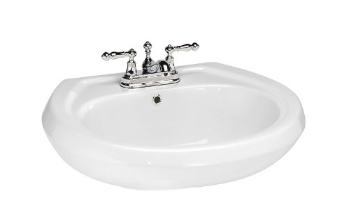 St. Thomas Creations 5139.042.01 Stafford Petite 4-Inch Centerset Pedestal Sink, White Finish. Drain stopper not included.