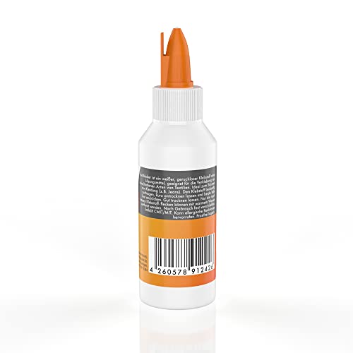 DIP-Tools Textilkleber Stoffkleber waschmaschinenfest 100ml I für Textilien Stoffe Polyester Jeans, Superkleber extra stark, transparent & wasserfest ohne Rückstände, geruchlos ohne Lösungsmittel 2