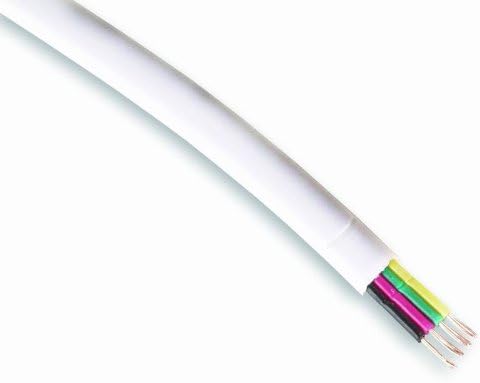 Vse 274083 Flat Telephone Cable 4-Wire, 100 M, White