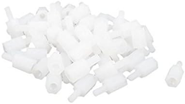Pullic Nylon Hex Stand-Off PCB Motherboard Spacer M3 8 mm+6 mm 0.80.6cm (White)