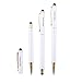 iDream365 Stylus for Touch Screens,3 in 1 Stylus for All Capacitive Screen Device Smartphones,Tablets PC(Extra 2 Refills+8 Rubber Tips) with Gift Box-Pearl White/Gold