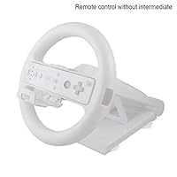 anyilon High Performance Racing Game Steering Wheels Steering Racing Wheel Handle Grip Suitable for Wii Mario Kart White