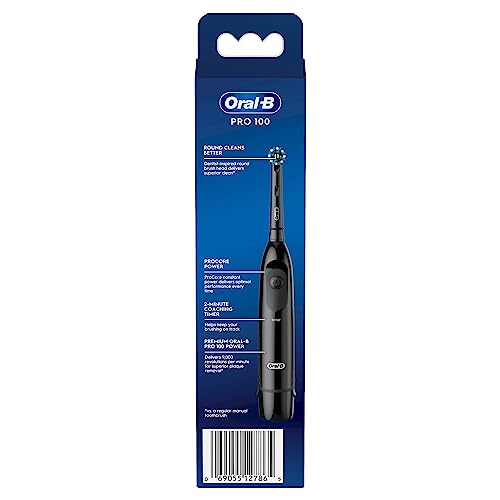 OralB Pro 100 CrossAction, Battery Powered Electric Toothbrush, Black