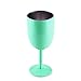 Stainless Steel Wine Glasses, 1 Pcs Keeper Premium Grade 304 Stainless Steel Wine Glasses 10 Oz Insulated Unbre Steel Cocktail Glass Wine Goblet Glass with Lid Great for Daily, Camping & Picnics Green