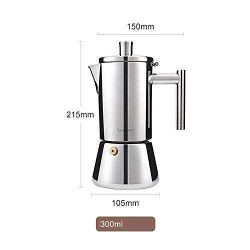 DYB Espressokocher Moka Pot Induction italienische Kaffeekanne Home Konzentrat Make Kaffeegerät Edelstahl (Color : C) – Bild 3