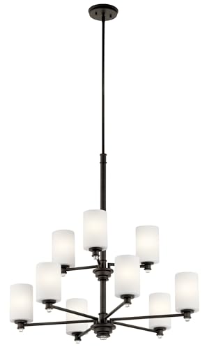 Kichler Joelson 9-Light 2-Tier 32" LED Chandelier in an Olde Bronze Finish with…