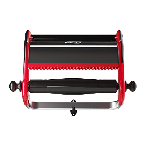 Tork 652108 Wandhalter in Rot Schwarz / Papierrollenhalter fuer Tork W1 Papierwischtuecher im Performance Design