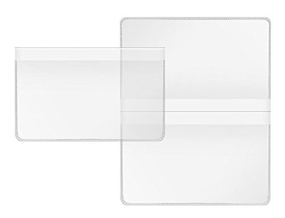 VELOFLEX 3274500 Double Cover, Credit Card Cover, Transparent, 89 x 114 mm, Pack of 20, Vaccination Certificate Cover, Cover for Immune Card, Customer Card Case
