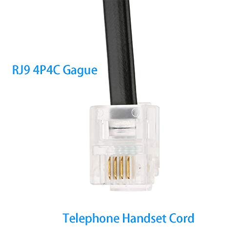 Urmust 2 Pack Black Coiled Telephone Handset Cord 10 Ft Uncoiled / 3 ft Coiled Landline Telephone Accessory (Black)