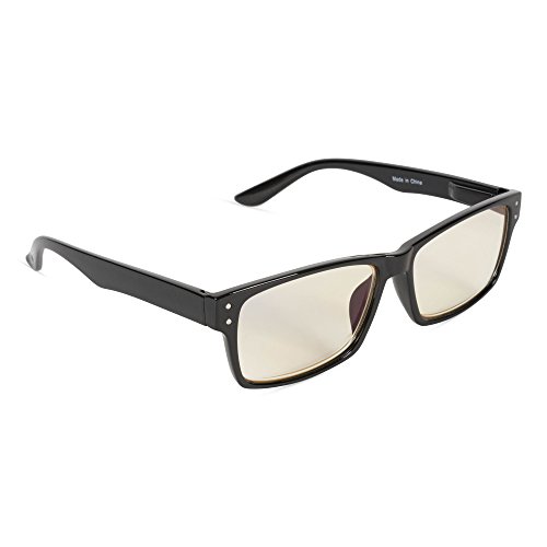 Inner Vision Eye Strain Relief Computer Screen Reading Glasses w/Case - Anti Blue Light, Anti Glare, Scratch Resistant, Spring Hinges - Unisex, (2.0 x Magnification), Black - Thumbnail 7