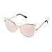 Sunny&Love Women Oversized Cat Eye Sunglasses Mirror Eyewear With Case