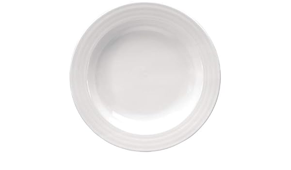 Paquete de: 4 Plato hondo Intenzzo porcelana blanca 230mm: Amazon ...