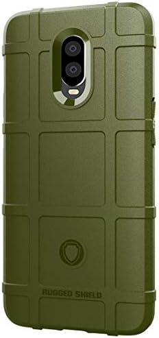 OnePlus 6T Case, Rugged Armor Skin Friendly Soft TPU Non-Slip Full Portection Phone Case with Resilient Shock Absorption Design for OnePlus 6T(Green)