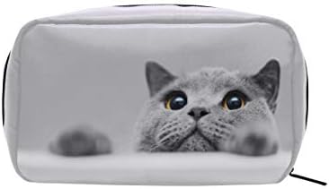 Vawa メイクポーチ 大容量 可愛い 猫 グレー 動物 化粧ポーチ コンパクト 機能 おしゃれ 携帯用 コスメ収納 仕切り ミニポーチ バニティーケース 洗面道具 B07vwp34by 550円