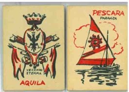 Aquila, Vecchio stemma; Pescara, Paranza.