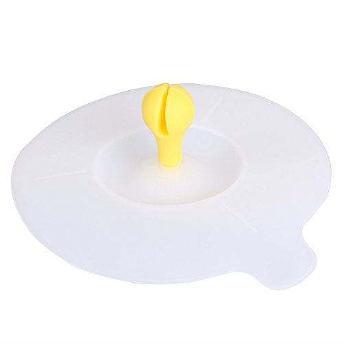 Whitelotous Silicone Cup Lid - Bean Sprouts Dustproof Reuseable Magic - Tea Coffee Cover Lid (Yellow)