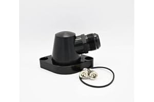 FLASHPOWER Billet Swivel Thermostat Housings Water NecK Chevy 95 Degree 16AN Black