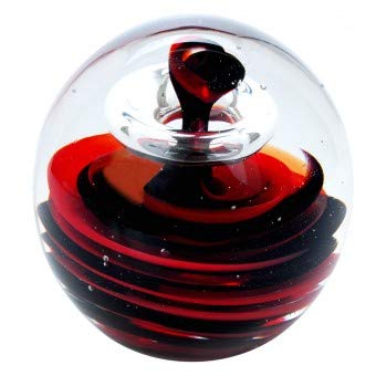 my-gschenk Dream Globe Paperweight Large Spiral Design In Red And Black