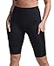 DILANNI Women High Waist Yoga Shorts Side Pocket Tummy Control Workout Running Athletic Short Pants