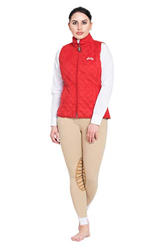 Equine Couture Women's Spinnaker Micro Suede Vest, Red, Small