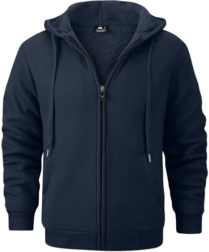 ZITY Men's Zip Up Hoodie Heavyweight Winter Sweatshirt Fleece