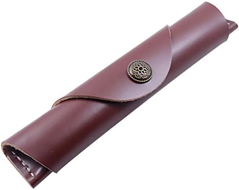 iKulilky Retro Pencil Case,Leather Case Holder,Handmade Soft Pen Protection,Fountain Pen Case,Fountain Pen Bag Leather Pencil Case -