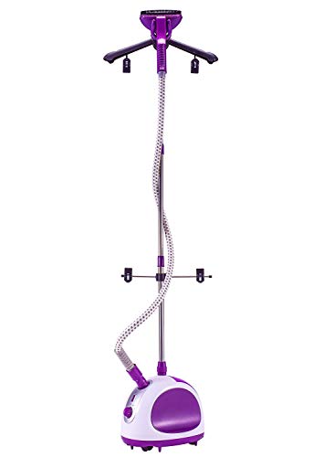 PowCube Garment Steamer with Standing Hanger 1L Water Tank 2 Level Steam Adjustment, Purple&White