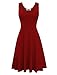 TAM WARE Womens Casual Fit and Flare Floral Sleeveless Dress TWCWD054-D155-DARKRED-US M