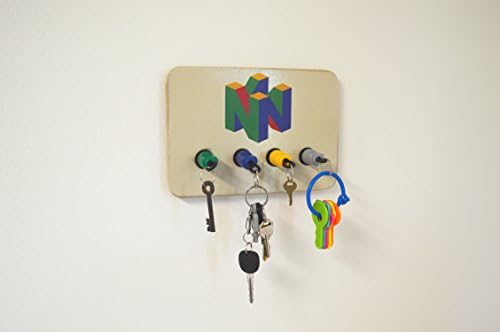 Nintendo 64 Plug Key Chain Holder Organizer - Real controller Plugs