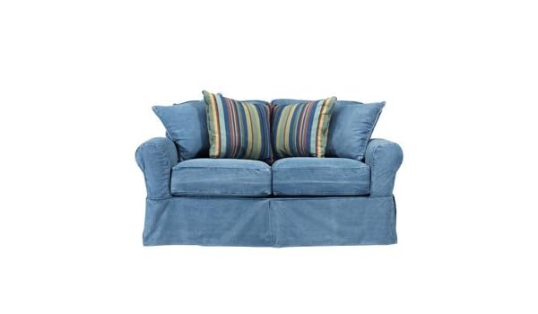 Amazon Com Cindy Crawford Blue Denim Loveseat Kitchen Dining