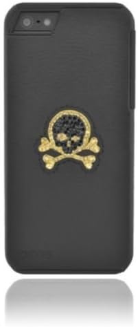 DEOS Black Skull Crystal Case Cover W/ Swarovski Elements For Apple iPhone SE / 5S / 5 Black/Gold - Retail Packaging