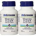 Life Extension Vitamins D and K with Sea-iodine,60 Capsules