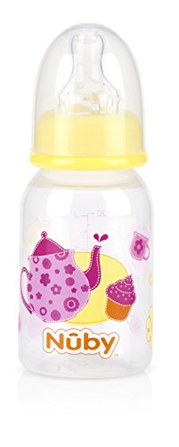 Nuby Printed Non-Drip Bottle, 4 Ounce, Colors May Vary