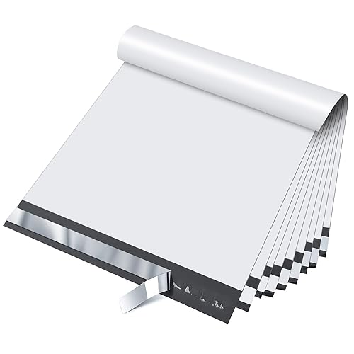 Fuxury 12x15.5 Inches 100pc White Poly Mailers