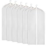 Zilink Garment Bags for Long Dresses 60-inch Translucent Suit Bag with Full-Length Zipper (Set of 6) for Dance Costumes Gown Dress Clothes Storage [Upgraded Version]