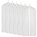 Zilink Garment Bags for Long Dresses 60-inch Translucent Suit Bag with Full-Length Zipper (Set of 6) for Dance Costumes Gown Dress Clothes Storage [Upgraded Version]