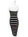 DRESSIS Women's Striped Strapless Bodycon Stretchy Midi Tube Dress (22 Colors)