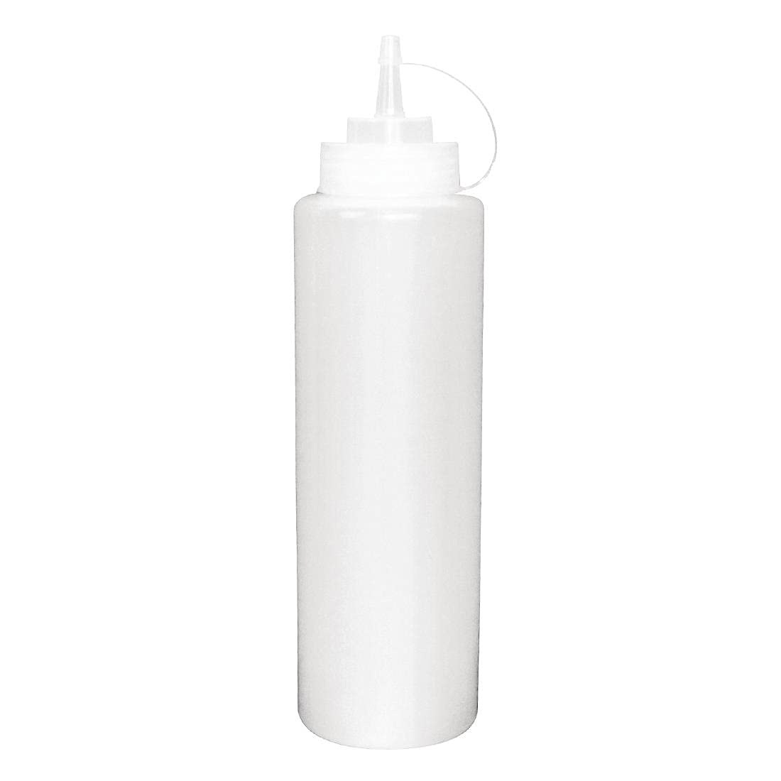 Vogue Squeeze Sauce Bottle With Nozzle Cap 227 Ml/8 Oz, Clear Polyethylene, Wide Neck Refillable Sauce Bottle, Precise Narrow Dispenser Tip, Screw Top Design, Commercial Or Home Use, K062