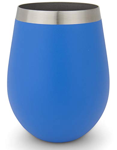 Stainless Steel Wine Glasses: Large 18 Oz Set of 4 Stemless Metal Wine Glass Set - Outdoor Wine Tumbler for the Pool, Camping, Cookouts, Travel - Set of 4 Drinking Cups (Assorted)