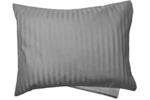 ZPECC Toddler Pillow with Pillowcase - 13 x 18 Organic Pillows for Sleeping, Soft Breathable Small Kids Pillow for Crib, Toddler Bed, Travel, Grey Stripe (Intended for Age 2 and up)