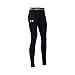 Under Armour Girls' HeatGear Armour Legging, Black /White, Youth Medium