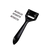 YaeTek Leather Super Skiver Leathercraft Skiving Tool Skiver Peeler Thinning Shovel DIY Leather Knife with 3 Replacement Blades