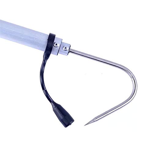 MIGHTYDUTY New Three-Section, Telescopic Fish Gaff with Stainless Sea Fishing Spear Hook Tackle, Aluminum Alloy Pole for Saltwater Fishing