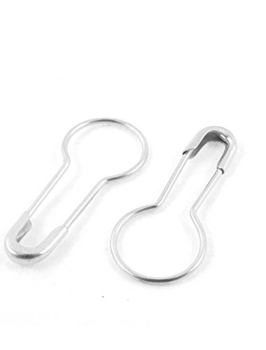 uxcell Hooks Bulb Guard Calabash Safety Pins Breastpin Needles 100 Pcs Silver Tone