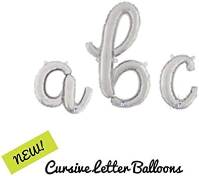 Amazon Com Cursive Engaged Af Balloon Letter Banner 14 Foil Gold