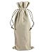 PoshNPretty Natural Linen Wine Bags With Drawstrings - 12 Pack + Bonus PoshNPretty Clip