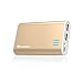 Jackery Fit Premium 10200mAh Dual USB 2.4A Output Portable Battery Charger - External Battery Pack, Power Bank, Portable Charger for iPhone, iPad, Galaxy, and Android Smart Devices (Gold)